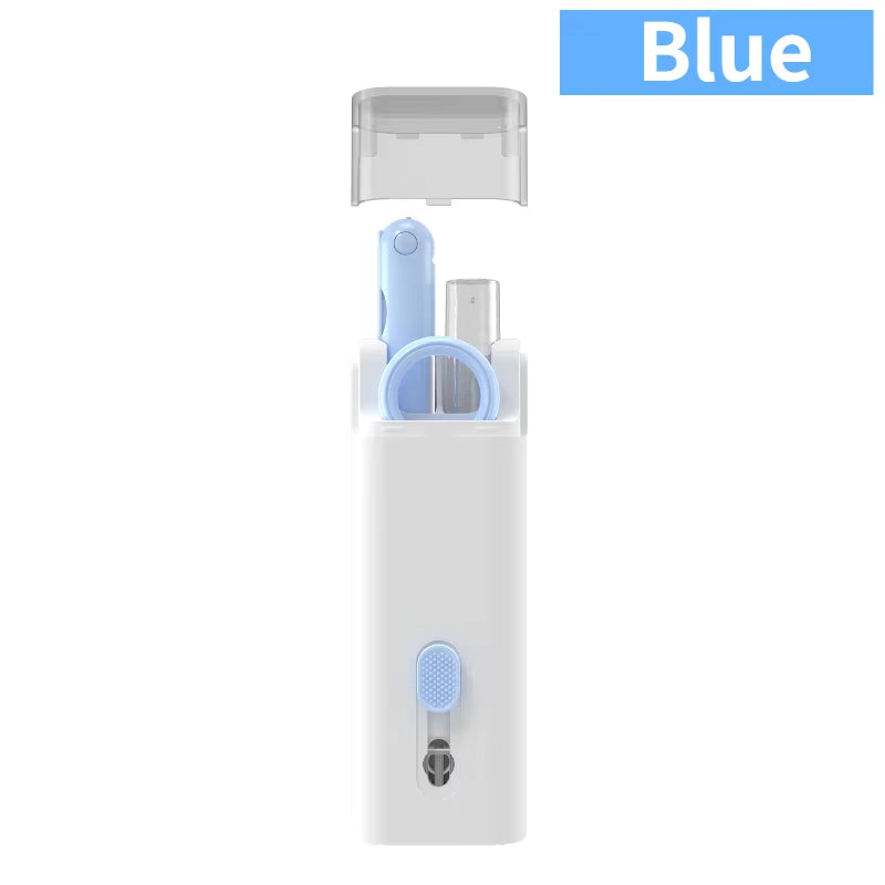 7-In-1 Computer Keyboard Cleaner Brush Screen Cleaning Spray Bottle Set Earphones Cleaning Pen Cleaning Tools Keycap Puller