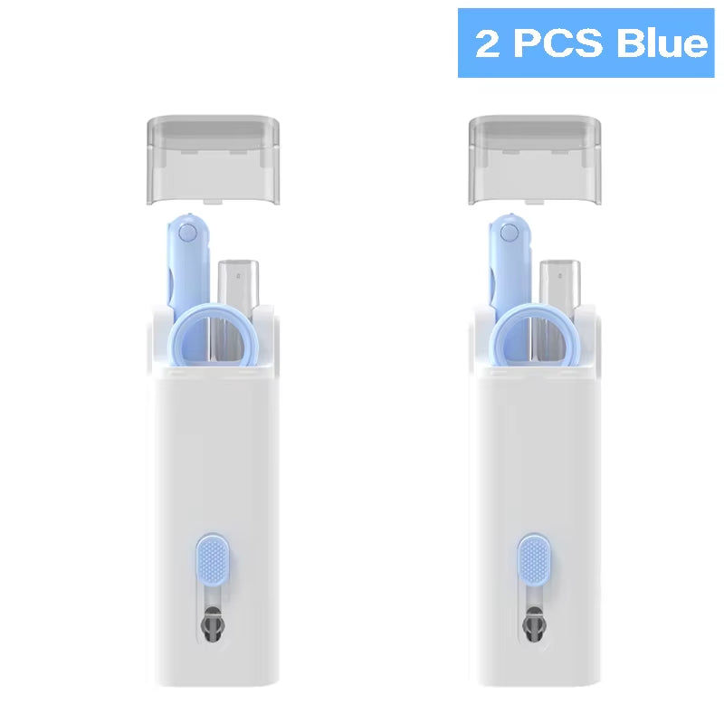 7-In-1 Computer Keyboard Cleaner Brush Screen Cleaning Spray Bottle Set Earphones Cleaning Pen Cleaning Tools Keycap Puller